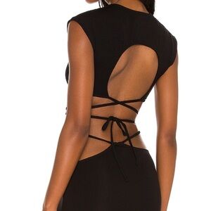 Indah Black Cut-Out Crop Top
